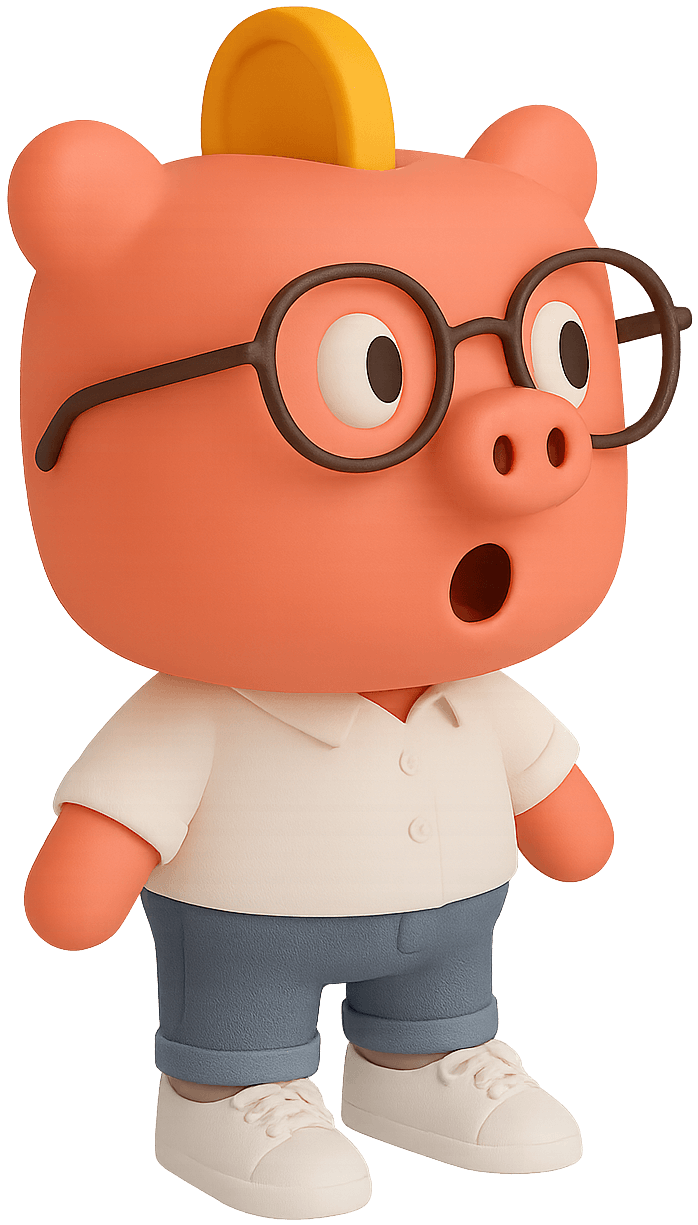 Pixelated Piggy Bank